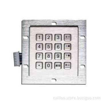 16 keys numeric backlit metal keypad with IP65 rate MKP100-
